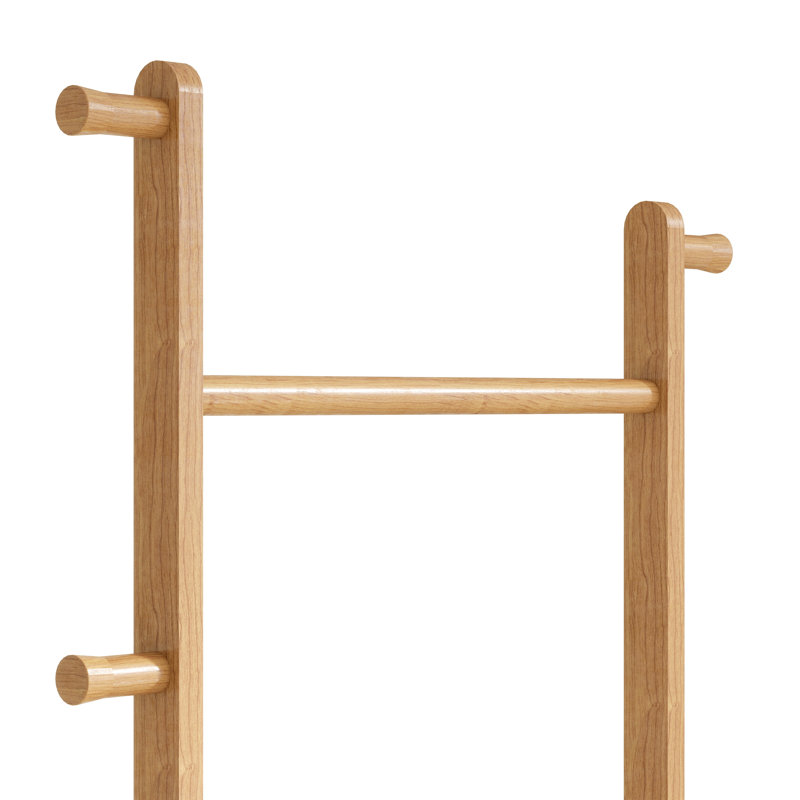 Solid Wood Freestanding Coat Rack, Easy-Assemble Entryway & Bedroom Clothes Hanger, Space-Saving Design, 70.8” Height, Brown