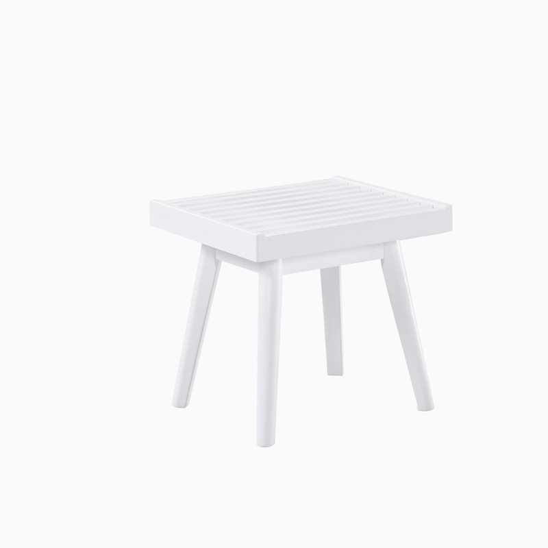 Banc en bois Cailob, H 17,55 po x l 19 po x P 16,55 po, White