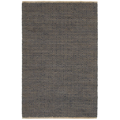 Kellie Geometric Hand Braided Jute Indigo Area Rug