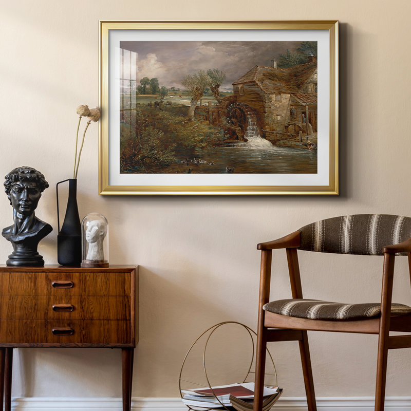 Parham Mill, Gillingham-John Constable, reproduction encadrée avec passe-partout et verre 1826, 22,5 x 30,5, Doré