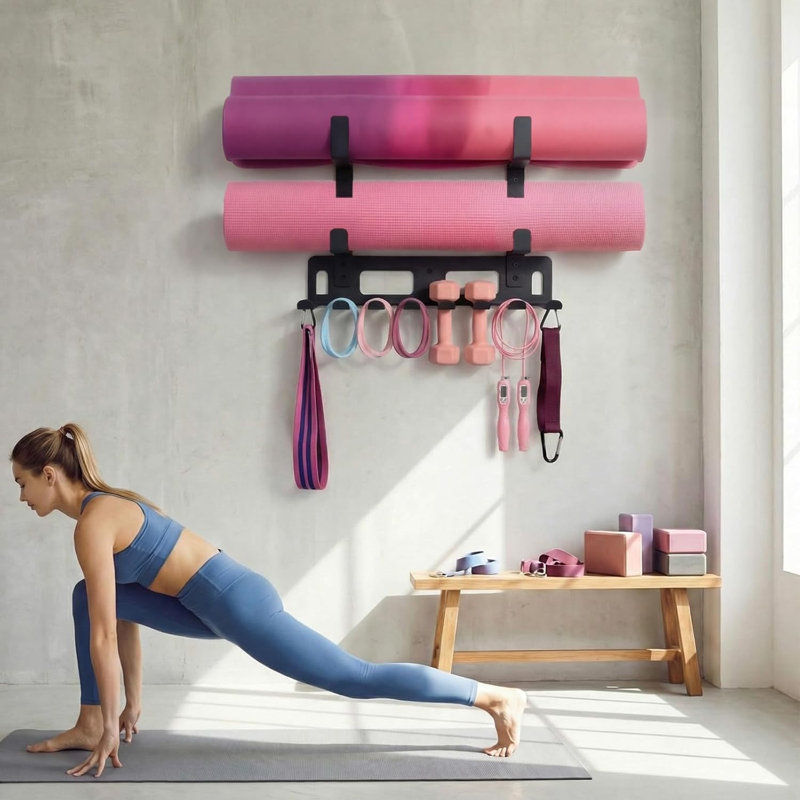 Gym Storage Rack Resistance Band Multi Purpose Wall Mount
