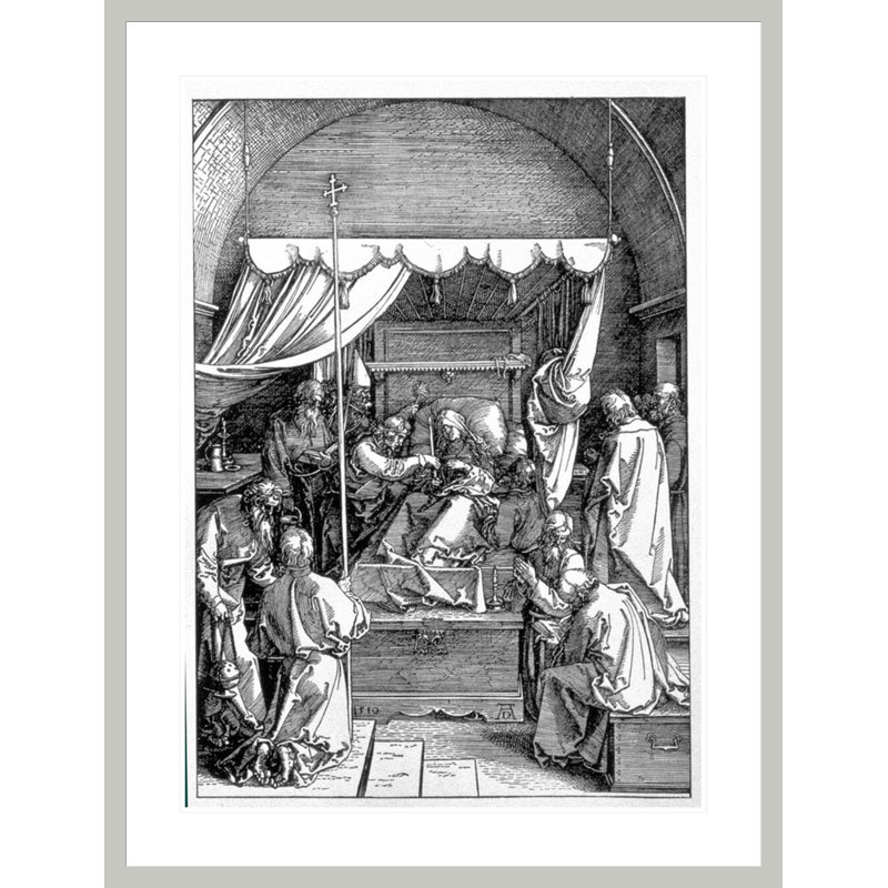 La mort de la Vierge de la série «La vie de la Vierge» par Albrecht Dürer, impression giclée sur cadre