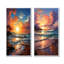 Beachside Sunset Horizon I - Coastal Beach, ensemble de 2 reproductions sur toile-102576722-102576725