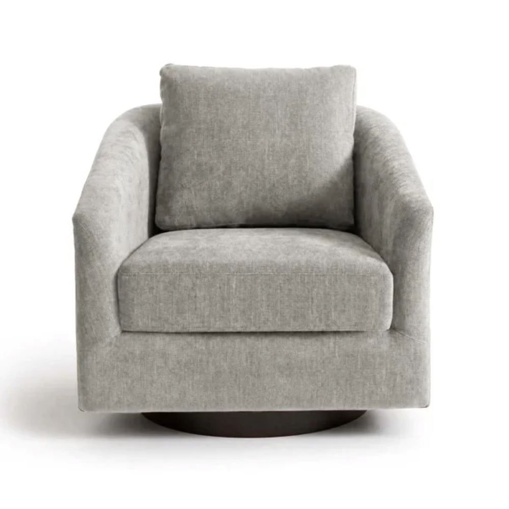 Swivel Armchair, Light Gray