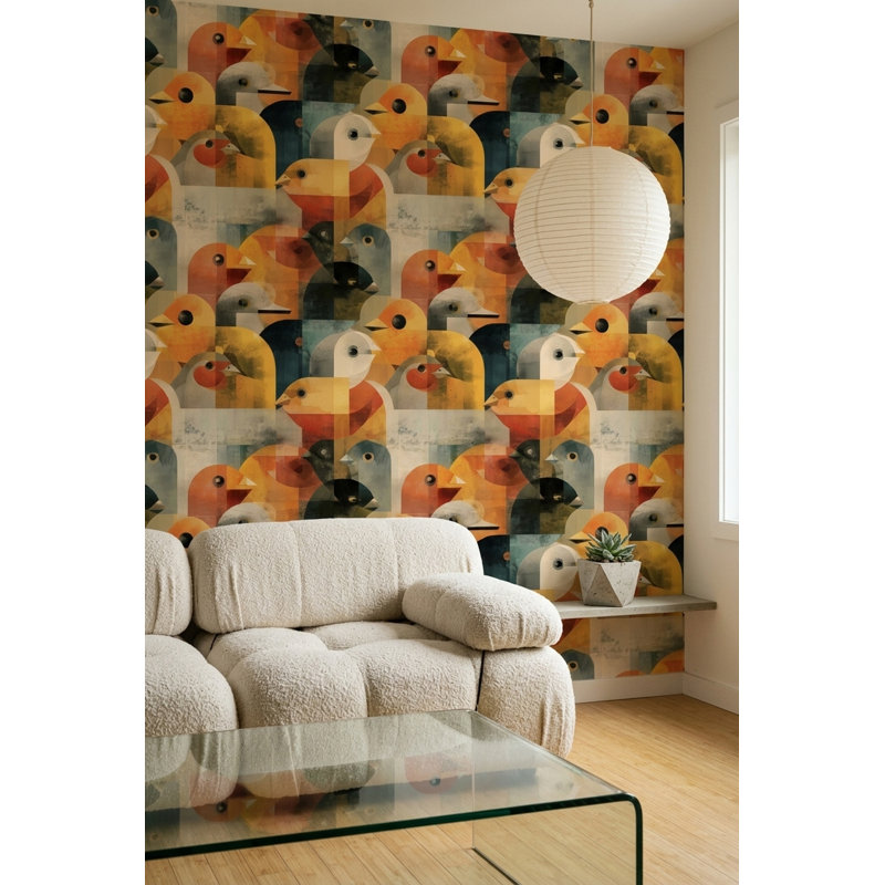 Papier peint moderne Mid-Century, Non tissé, non collé