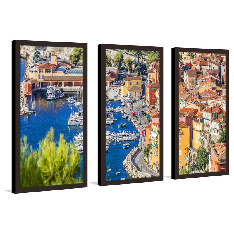 French Riviera - ensemble de 3 reproductions de photos sur acrylique, H 25,5 po x l 40,5 po x P 1 po