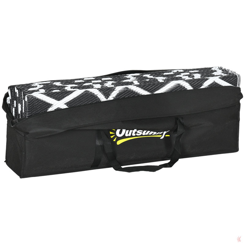 Outsunny Reversible Outdoor Rug,  Waterproof Plastic Straw Floor Mat, Portable Rv Camping Carpet With Carry Bag, Large Floor Mat For Backyard, Deck, Picnic, Beach