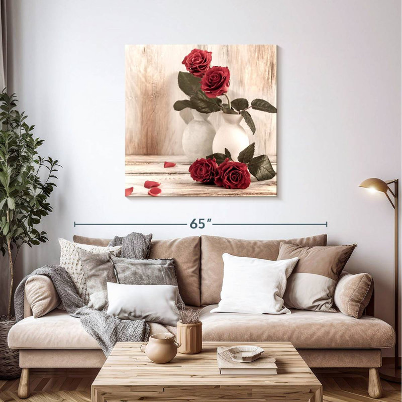 Vase de roses Harnek, H 39 po x l 39 po
