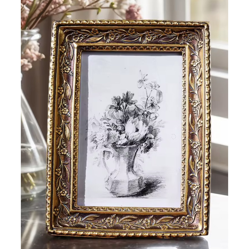 Cadre floral doré Goldn