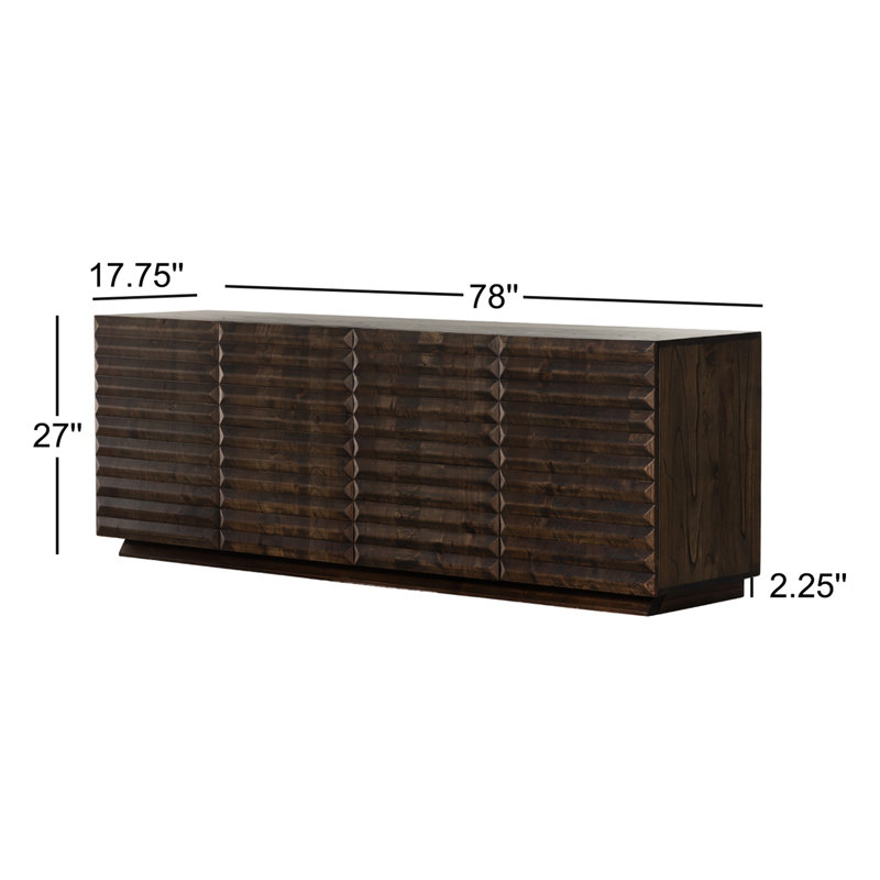 Tussac Solid Wood TV Stand, Matte Brown Neem
