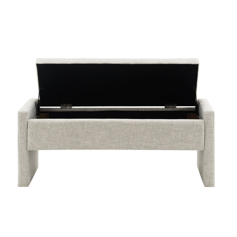 Table basse moderne avec rangement - tissu d'ameublement gris lin pour chambre à coucher, table basse de salon, Gris clair