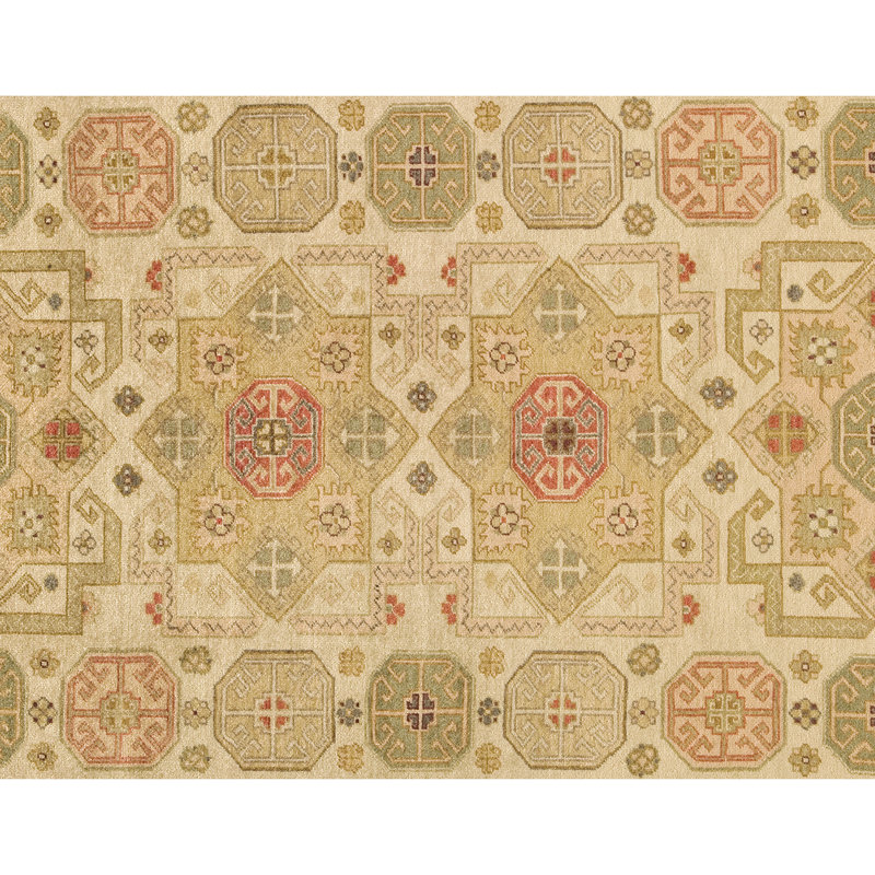 Wool Oriental Area Rug in Beige/Brown/Red, Rectangle 8' x 10'