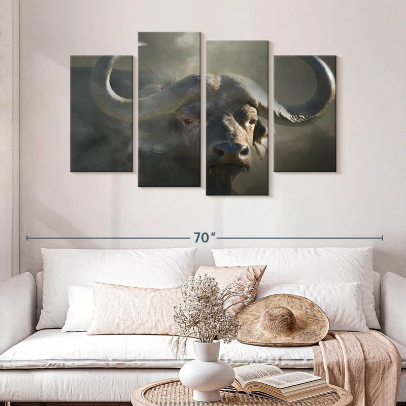 Brampt Cape Buffalo, 32" H x 52" W