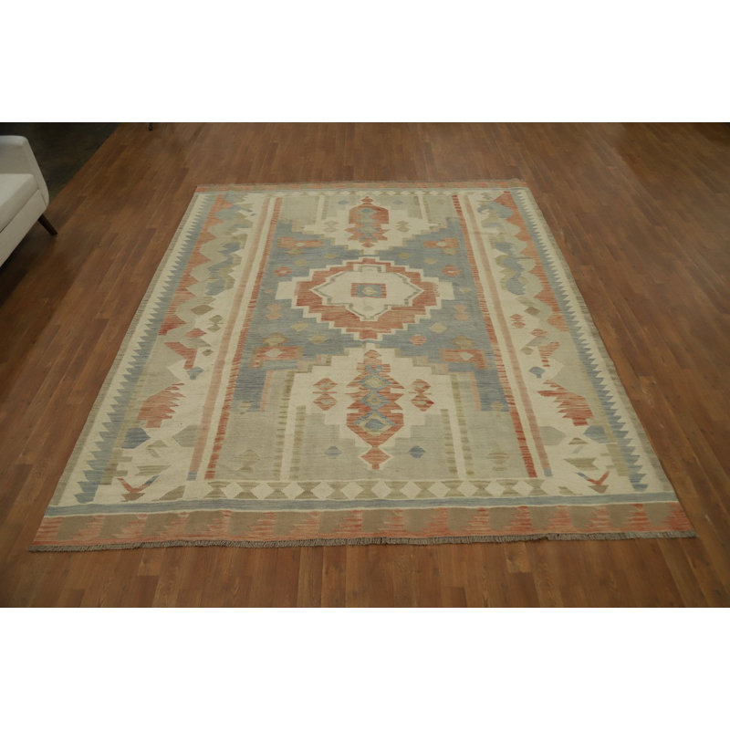 Tapis tissé à plat kilim Végétal 8 x 10