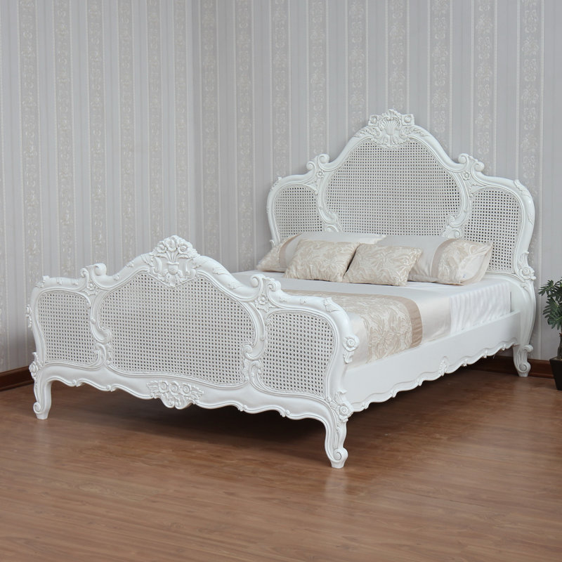 Lecanuet Solid Wood Bed, Wax Polish, Double (4'6)