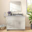 Meuble-lavabo droit encastré en céramique 42 po x l 22 po x 42 po avec comptoir et comptoir Dosseret en H et trou de robinet pré-percé simple