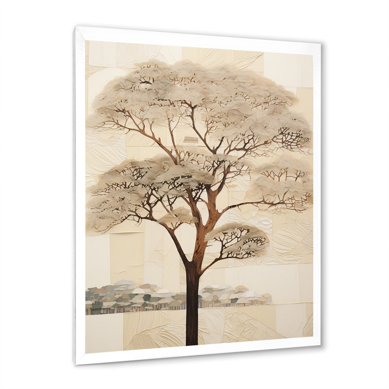 Reproduction d'art sur toile, arbre africain africain, minimalisme I, H 44 po x l 34 po, Cadre simple blanc