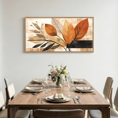 Tableau encadré sur toile « Feuilles d'automne », 122 x 61 cm (48 x 24 pouces), 1 pièce