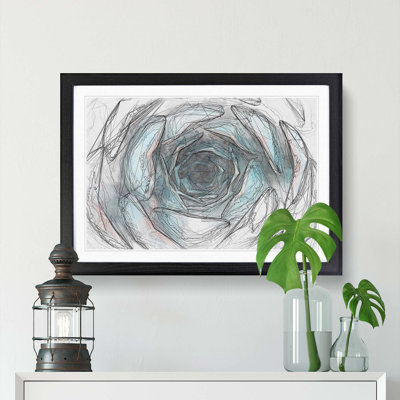 Pink & Green Succulent Plant in Abstract - Framed Print