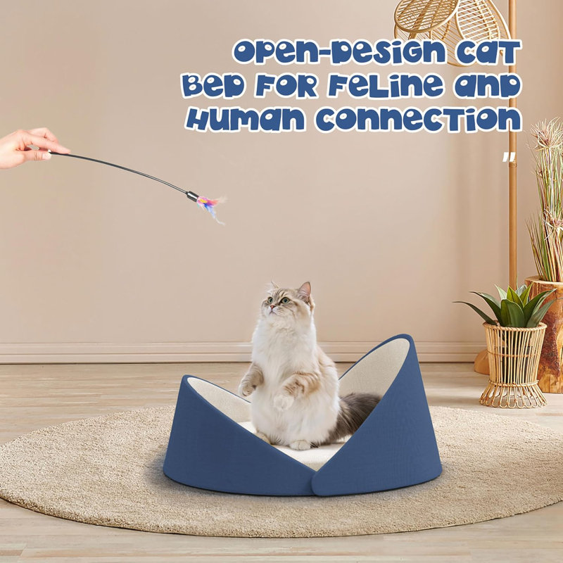 Large 2-Cat Cat Couch Bed, Blue