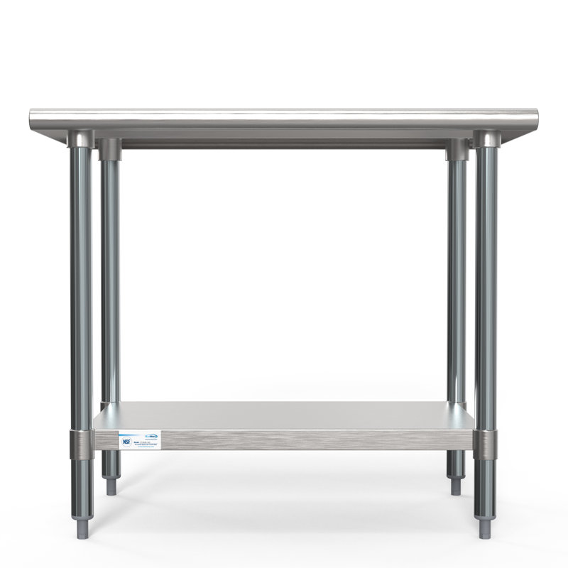 Stainless Steel Top Height-Adjustable Workbench with Wheels, 36 W" x 24 D"