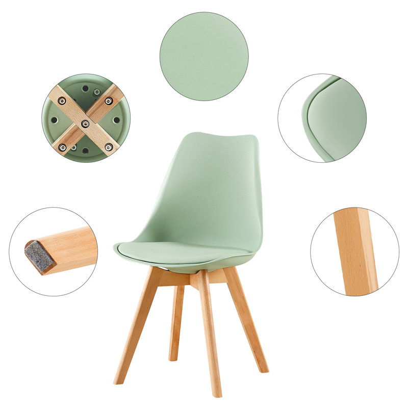 45.50cm H Upholstered Side Chair, Tea Green/Grey