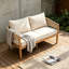 Causeuse d'extérieur en bois d'acacia de patio-129028519