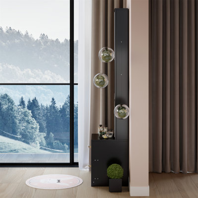 Length 11.8" X Width 15.7" X Height 63" Simple Stylish Dressing Mirror Cabinet, Full Body Mirror Cabinet, Extra Large Mirror, Multi Layer High Capacit by Ebern Designs