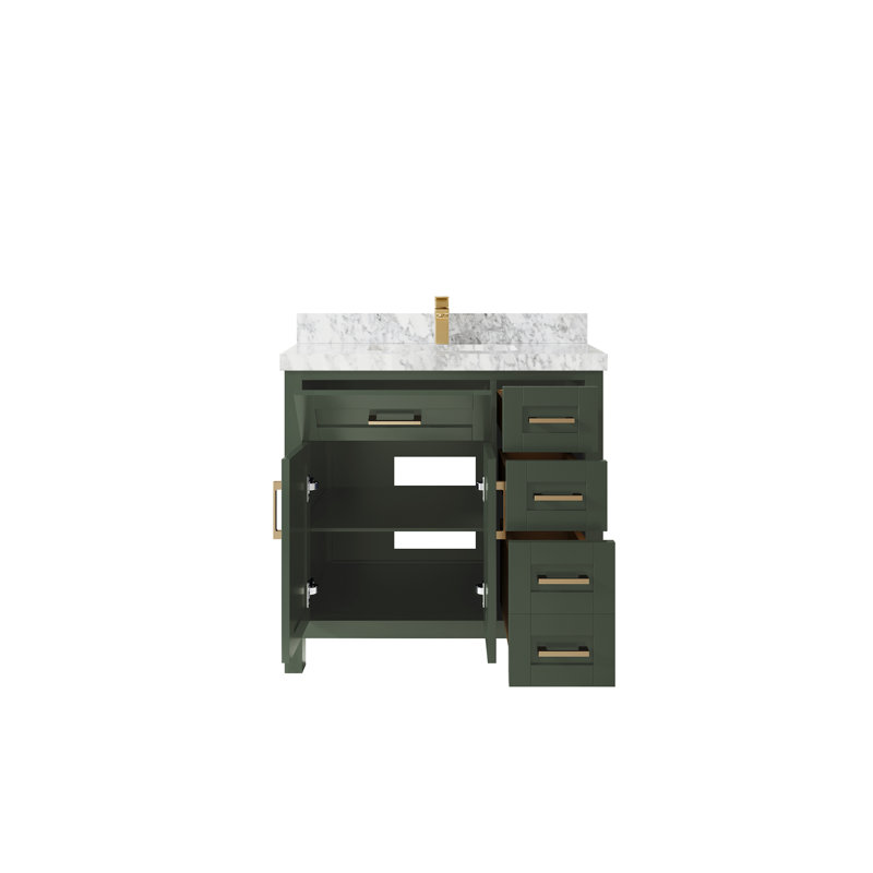 Meuble-lavabo 2 l 72 po x P 22 po Flavell, Marbre de Carrare