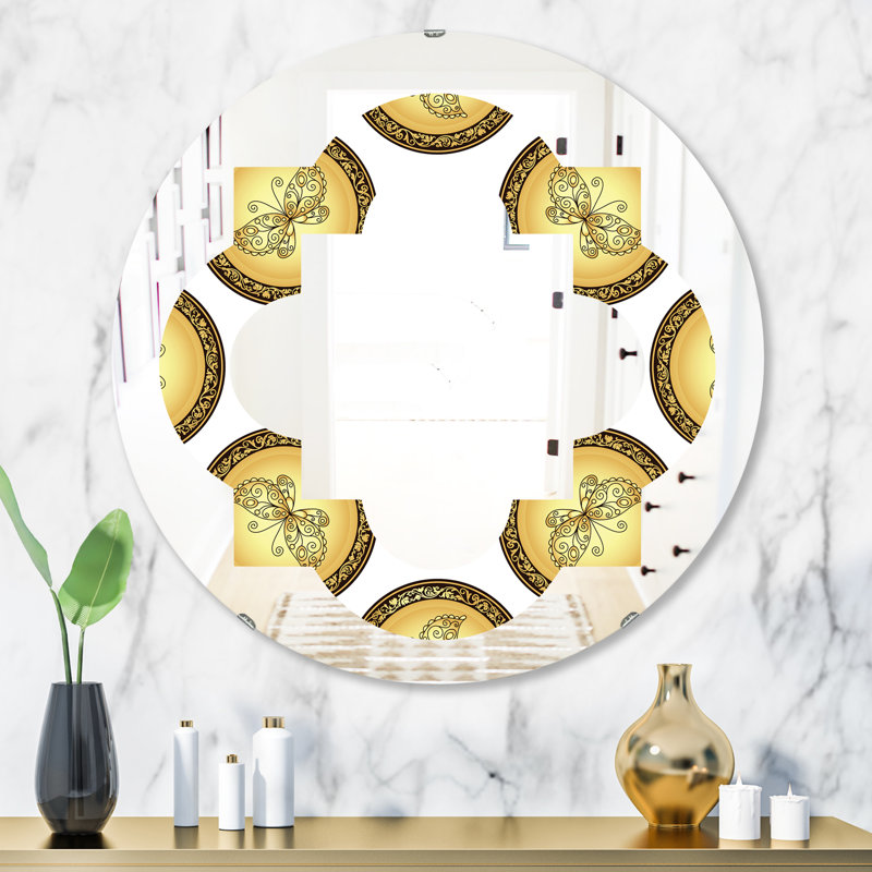 Miroir mural sans cadre Quatrefoil, H 31,5 po x l po, Quatrefoil traditionnel