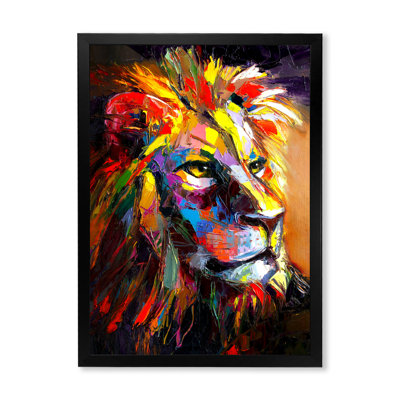 Zodiaque lion multicolore - Peinture