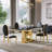 70.08" Dining Table Set Of 4,Rectangle Faux Marble Table And 4 Faux Leather Dining Chairs With Stainless Steel Base-65684233-65684234-65684237