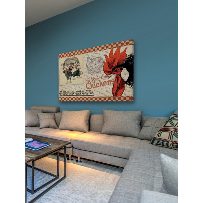 Check Chicken - Wrapped Canvas Print, 41 cm H x 61 cm W