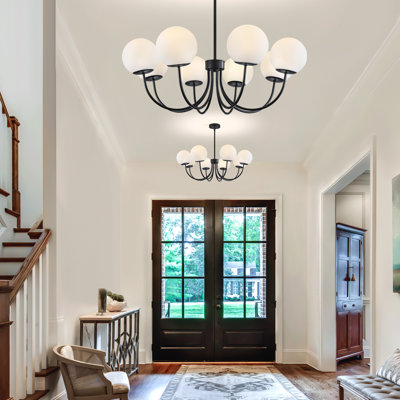 8-Light Dimmable Modern Sputnik Chandelier for Living Room Kitchen Entryway Hallway Foyer