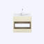 Ensemble de meuble-lavabo simple mural flottant en céramique 24 po Salt-88589087
