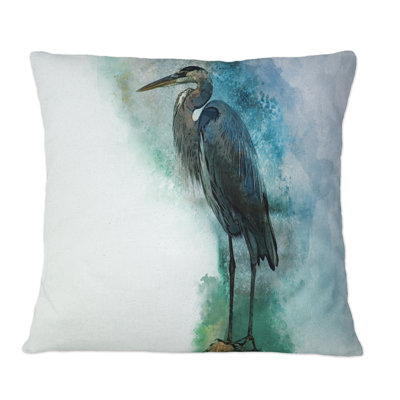 Coussin Contemplating Heron By The Waterside - Farmhouse