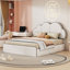 Grand lit plateforme tapissier avec tête de lit en forme de nuage-1085298673