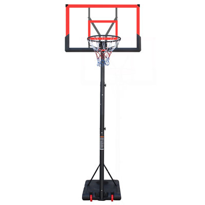 Basketball Hoop 5.73-10FT Height Adjustable Portable Basketball Goal For Indoor Outdoor Basketball Stand 44In Backboard With Wheels Red