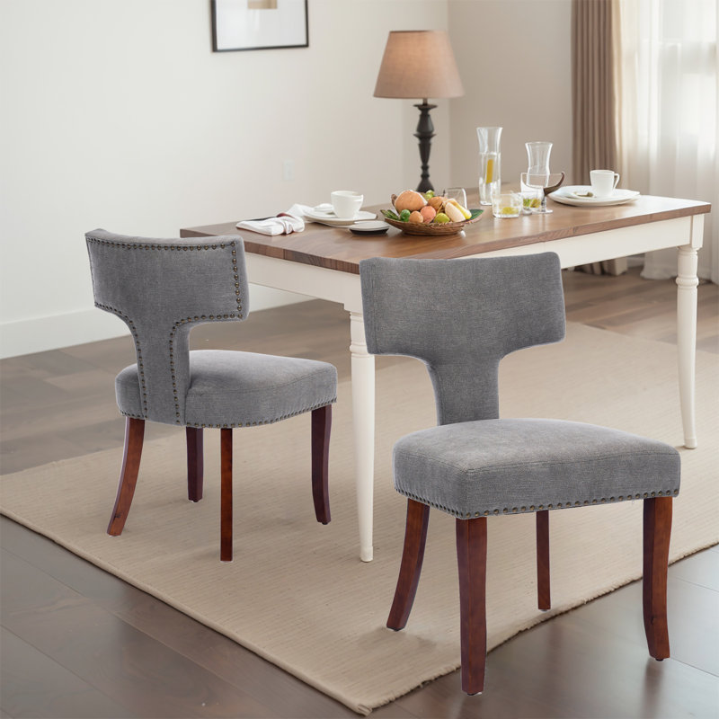 Ensemble de 2 chaises d'appoint rembourrées Modern, Gris