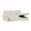 U_STYLE Canapé-lit modulaire convertible de 95 po avec méridienne de rangement, dossier escamotable avec 2 porte-gobelets, accoudoirs arqués avec garniture cloutée, tissu en polyester tricoté Warp, structure en bois d'acacia