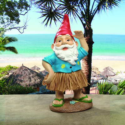 Hawaiian Hank Grass Skirt Gnome Statue