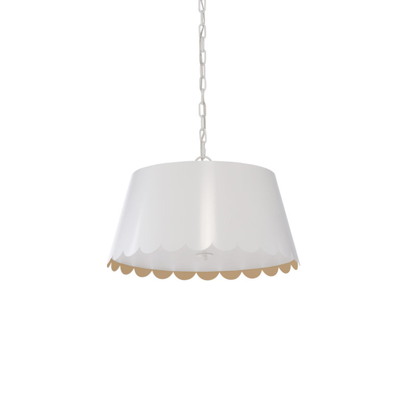 Luminaire suspendu Coastal Empire, H 10 po x l 21 po x P 21 po, Blanc