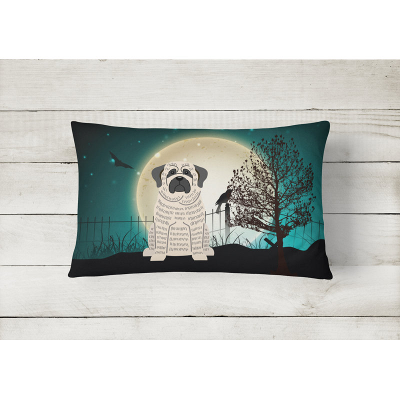 Coussin lombaire intérieur / extérieur Halloween, blanc