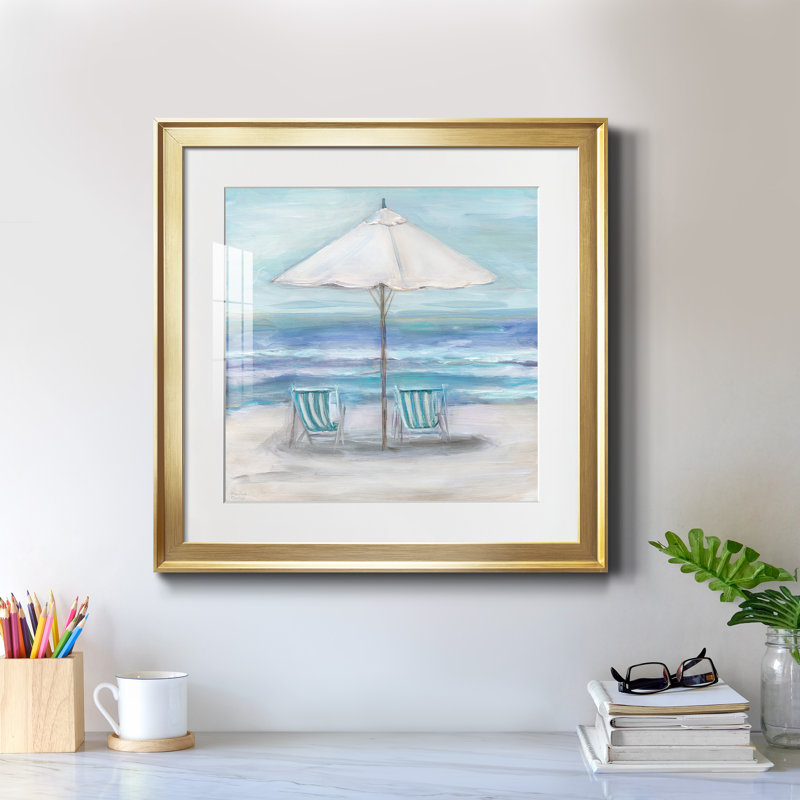 Gulf Shores II - peinture encadrée, H 17,5 po x l 17,5 po x P 1,5 po, Encadrement doré
