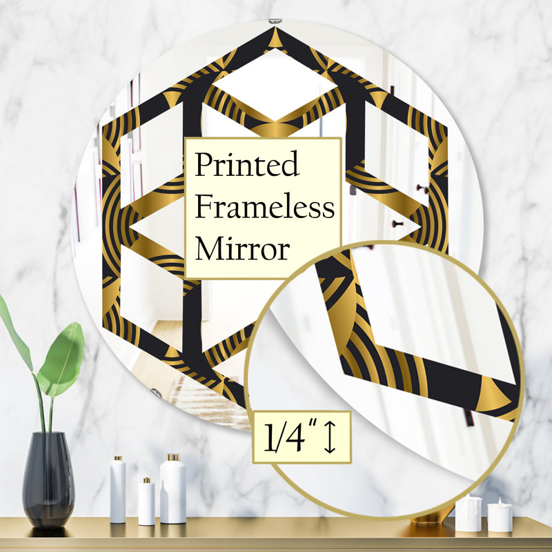 Miroir mural Space Art Deco Waves I, H 31,5 po x l po