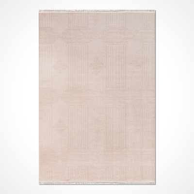 Tapis crème moderne antidérapant lavable à la machine