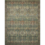 Magnolia Home By Joanna Gaines X Loloi Sinclair Machine Washable Turquoise / Multi Area Rug