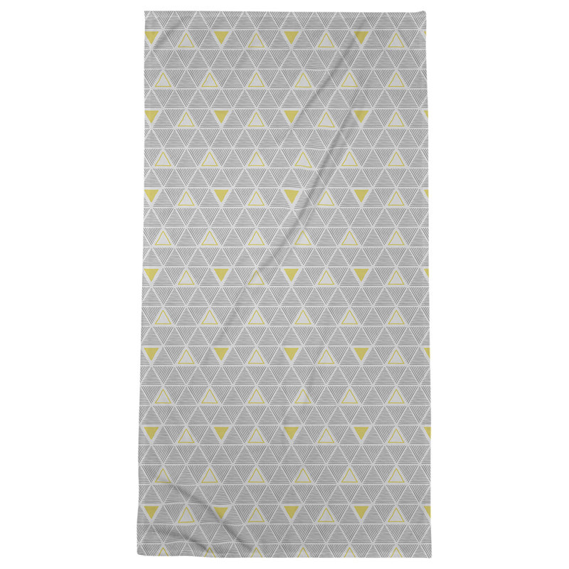 Serviette de bain Classic, Gris clair / jaune foncé