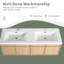 Meuble-lavabo double flottant 60 po avec plateau en résine et 4 portes à fermeture en douceur