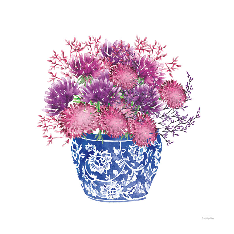 «Chinoiserie Style IV» par Mercedes Lopez Charro, reproduction d'art sur toile tendue, H 30 po x l 30 po